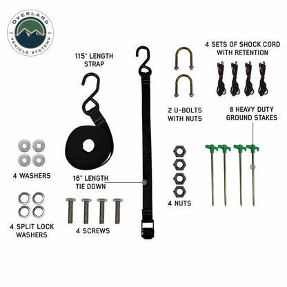 Overland Vehicle Systems HD Nomadic 180 LTE Awning - Dark Grey with Black Travel Cover Universal - Angler's Pro Tackle & Outdoors