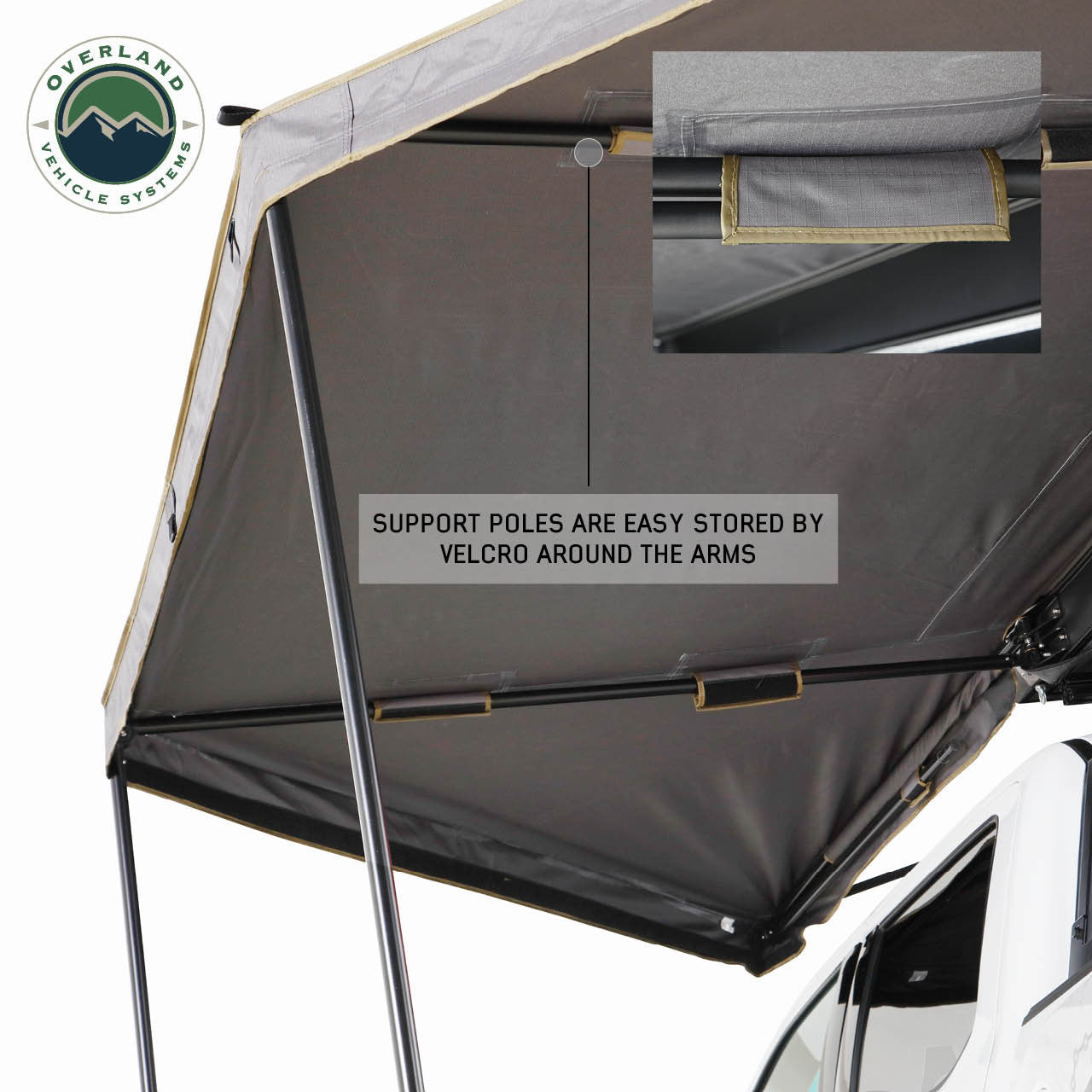 Overland Vehicle Systems HD Nomadic 180 LTE Awning - Dark Grey with Black Travel Cover Universal - Angler's Pro Tackle & Outdoors