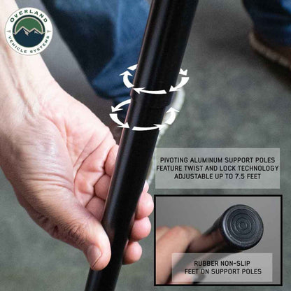 Overland Vehicle Systems HD Nomadic 180 LTE Awning - Dark Grey with Black Travel Cover Universal - Angler's Pro Tackle & Outdoors