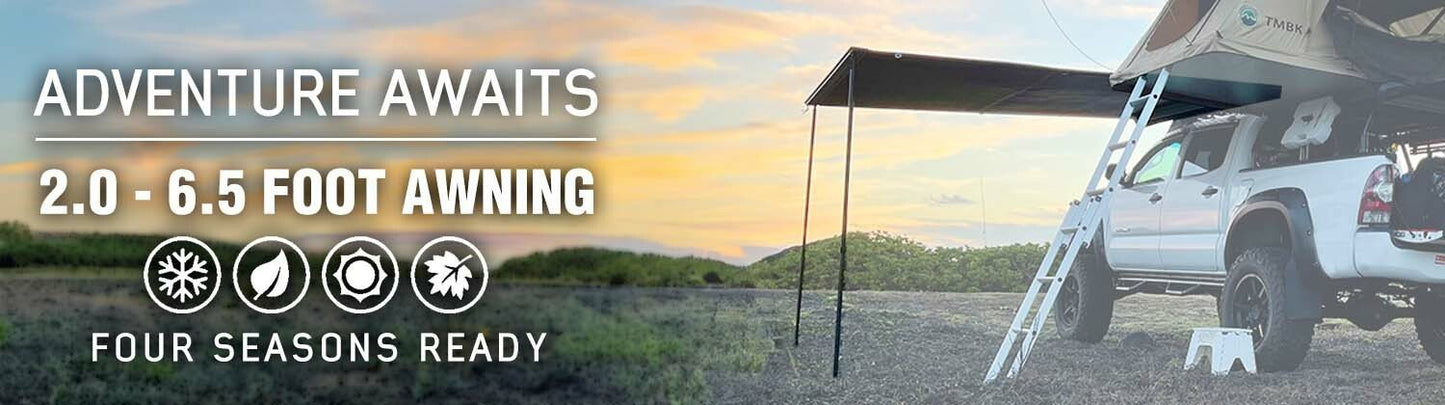 Overland Vehicle Systems HD Nomadic 2.0 - 6.5' Awning - Grey Body, Green Trim & Black Travel Cover - Angler's Pro Tackle & Outdoors