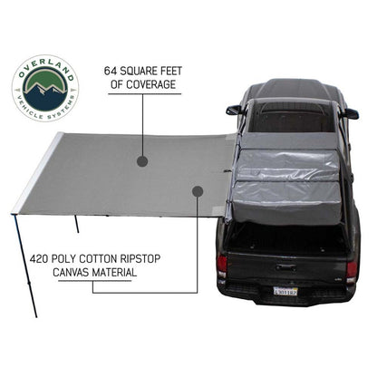 Overland Vehicle Systems HD Nomadic 2.0 - 6.5' Awning - Grey Body, Green Trim & Black Travel Cover - Angler's Pro Tackle & Outdoors