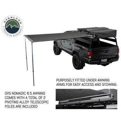 Overland Vehicle Systems HD Nomadic 2.0 - 6.5' Awning - Grey Body, Green Trim & Black Travel Cover - Angler's Pro Tackle & Outdoors