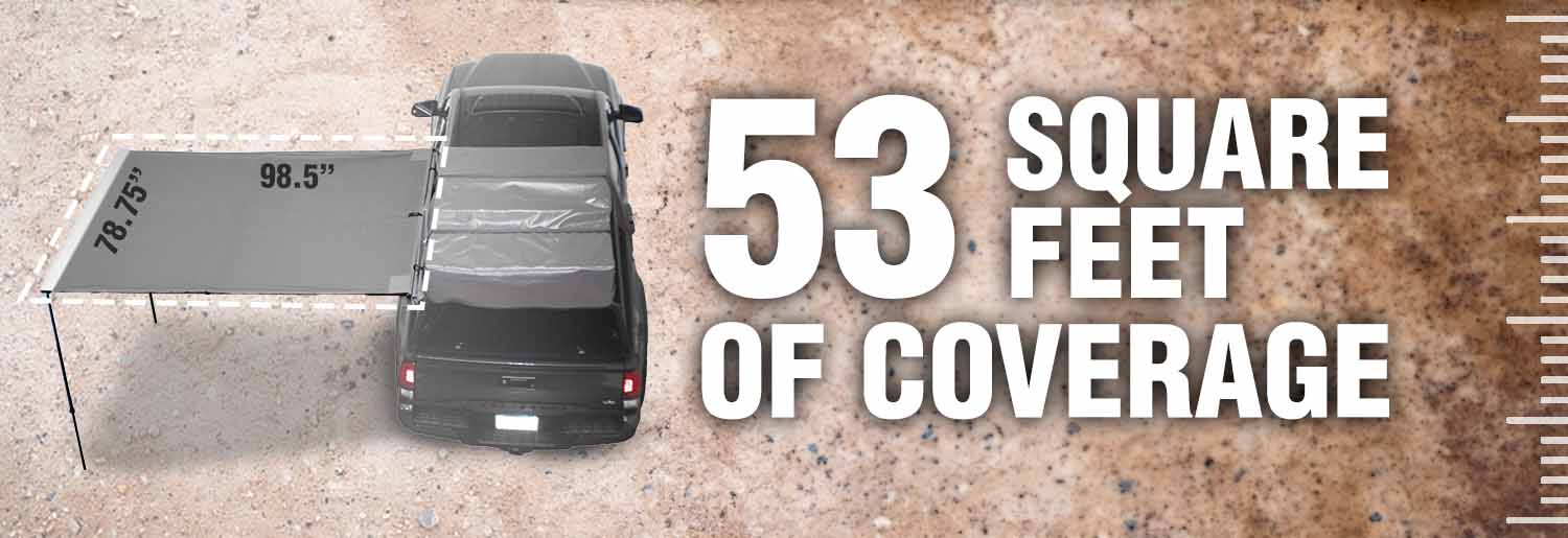 Overland Vehicle Systems HD Nomadic 2.0 - 6.5' Awning - Grey Body, Green Trim & Black Travel Cover - Angler's Pro Tackle & Outdoors