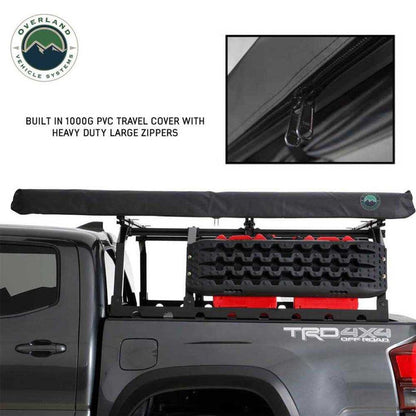 Overland Vehicle Systems HD Nomadic 2.0 - 6.5' Awning - Grey Body, Green Trim & Black Travel Cover - Angler's Pro Tackle & Outdoors