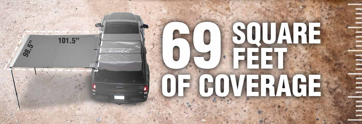 Overland Vehicle Systems HD Nomadic 2.5 - 8.0' Awning - Grey Body, Green Trim & Black Travel Cover - Angler's Pro Tackle & Outdoors