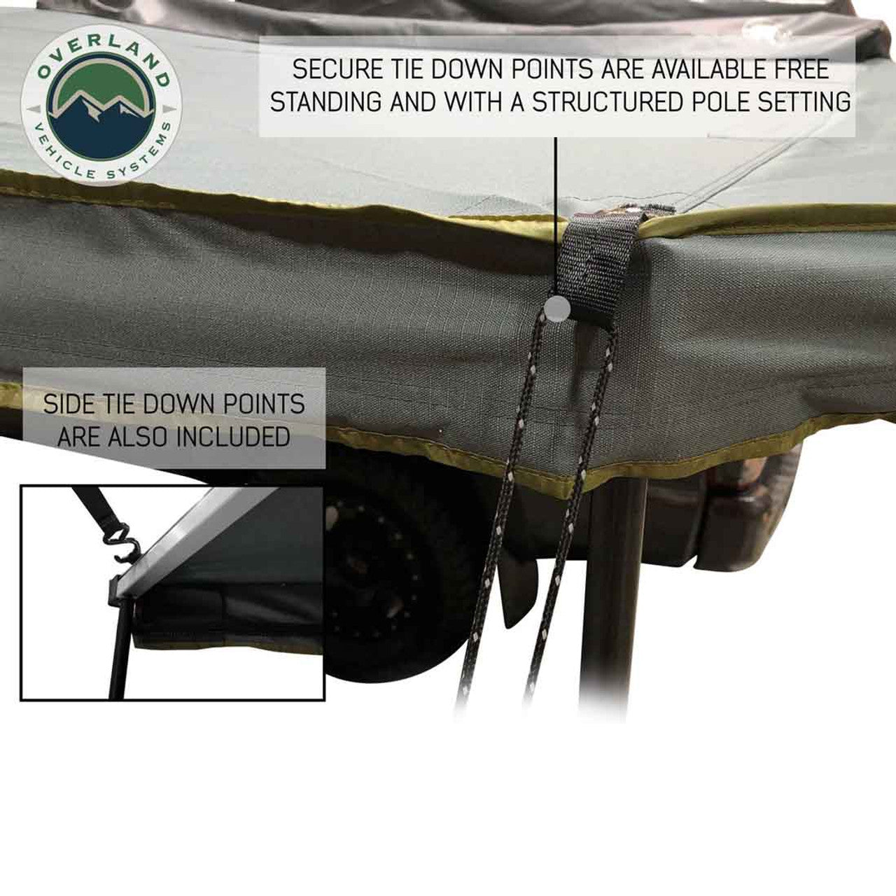 Overland Vehicle Systems HD Nomadic 270 Degree Awning - Driver Side - Dark Gray Awning with Black Cover - Angler's Pro Tackle & Outdoors