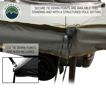 Overland Vehicle Systems HD Nomadic 270 Degree Awning - Driver Side - Dark Gray Awning with Black Cover - Angler's Pro Tackle & Outdoors
