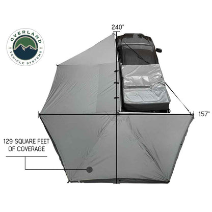Overland Vehicle Systems HD Nomadic 270 Degree Awning - Driver Side - Dark Gray Awning with Black Cover - Angler's Pro Tackle & Outdoors