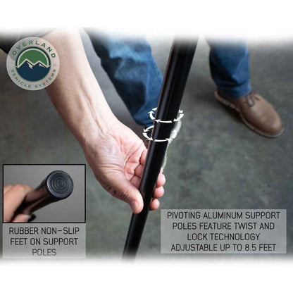 Overland Vehicle Systems HD Nomadic 270 Degree Awning - Driver Side - Dark Gray Awning with Black Cover - Angler's Pro Tackle & Outdoors