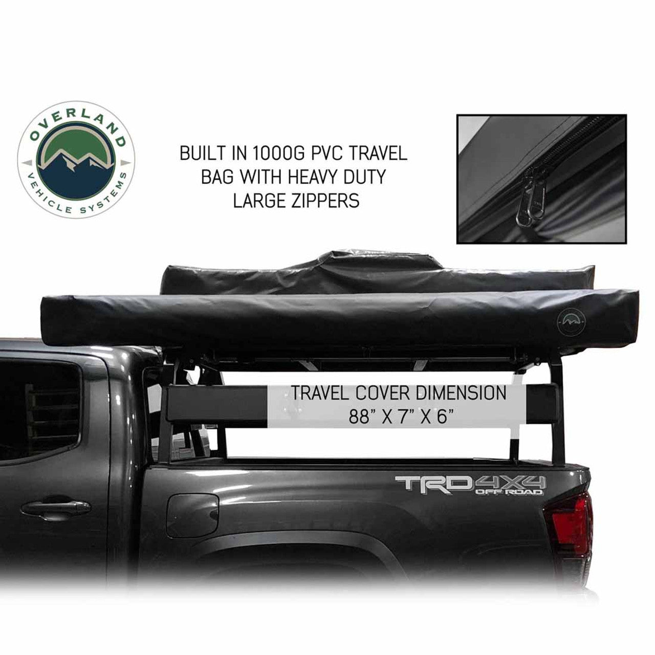 Overland Vehicle Systems HD Nomadic 270 Degree Awning - Passenger Side - Dark Gray Awning With Black Cover - Angler's Pro Tackle & Outdoors