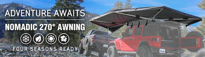 Overland Vehicle Systems HD Nomadic 270 Degree Awning - Passenger Side - Dark Gray Awning With Black Cover - Angler's Pro Tackle & Outdoors