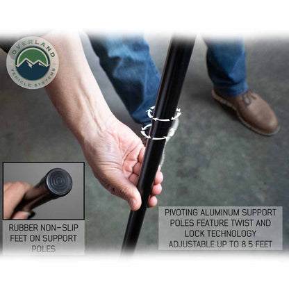 Overland Vehicle Systems HD Nomadic 270 Degree Awning - Passenger Side - Dark Gray Awning With Black Cover - Angler's Pro Tackle & Outdoors