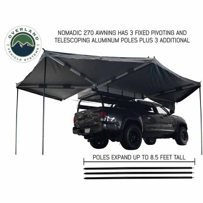 Overland Vehicle Systems HD Nomadic 270 Degree Awning - Passenger Side - Dark Gray Awning With Black Cover - Angler's Pro Tackle & Outdoors