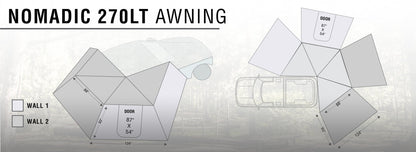 Overland Vehicle Systems HD Nomadic 270 LT Awning & Wall 1, 2, & Mounting Brackets - Driver Side - Angler's Pro Tackle & Outdoors