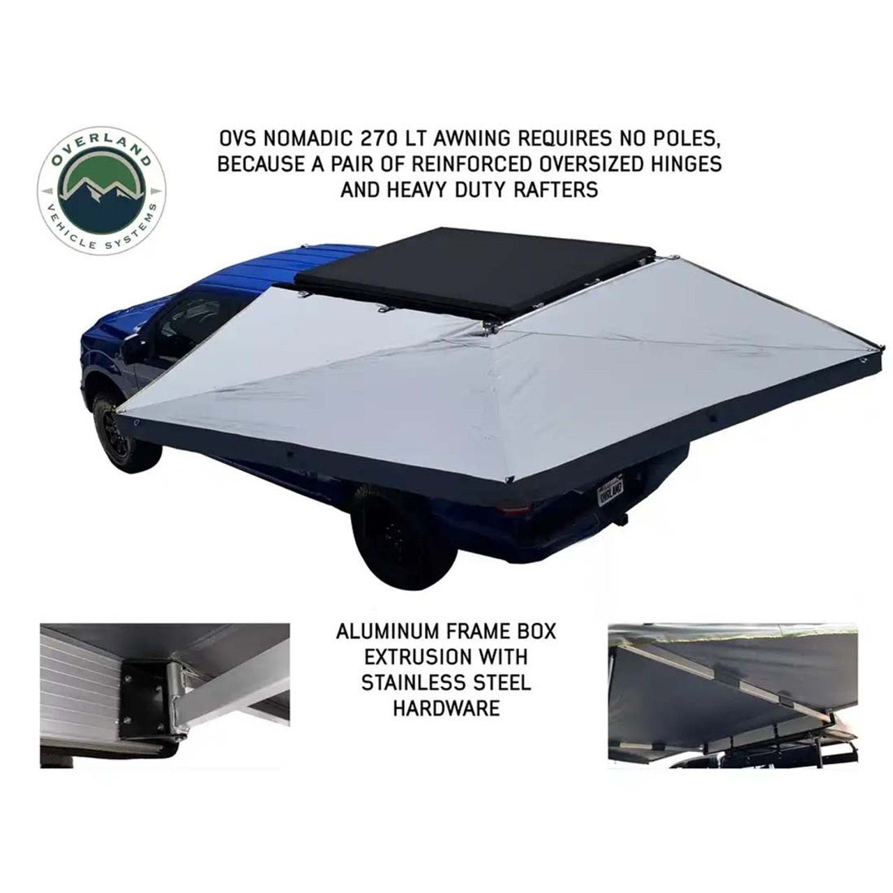 Overland Vehicle Systems HD Nomadic 270 LT Awning & Wall 1, 2, & Mounting Brackets - Driver Side - Angler's Pro Tackle & Outdoors