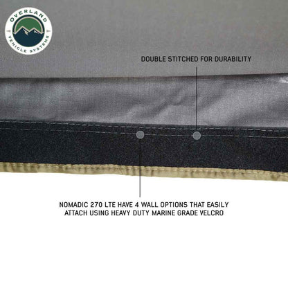 Overland Vehicle Systems HD Nomadic 270 LTE Awning - Driver Side - Dark Gray with Black Travel Cover Universal - Angler's Pro Tackle & Outdoors
