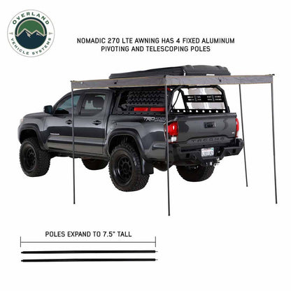 Overland Vehicle Systems HD Nomadic 270 LTE Awning - Driver Side - Dark Gray with Black Travel Cover Universal - Angler's Pro Tackle & Outdoors