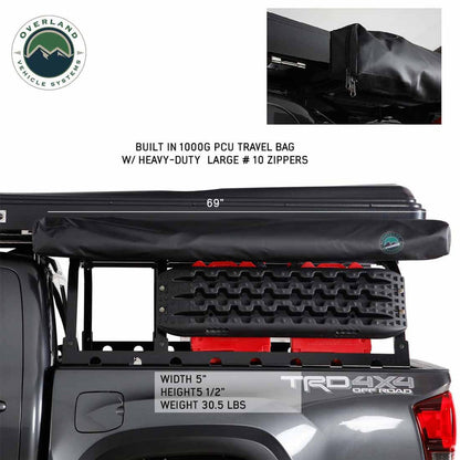 Overland Vehicle Systems HD Nomadic 270 LTE Awning - Driver Side - Dark Gray with Black Travel Cover Universal - Angler's Pro Tackle & Outdoors