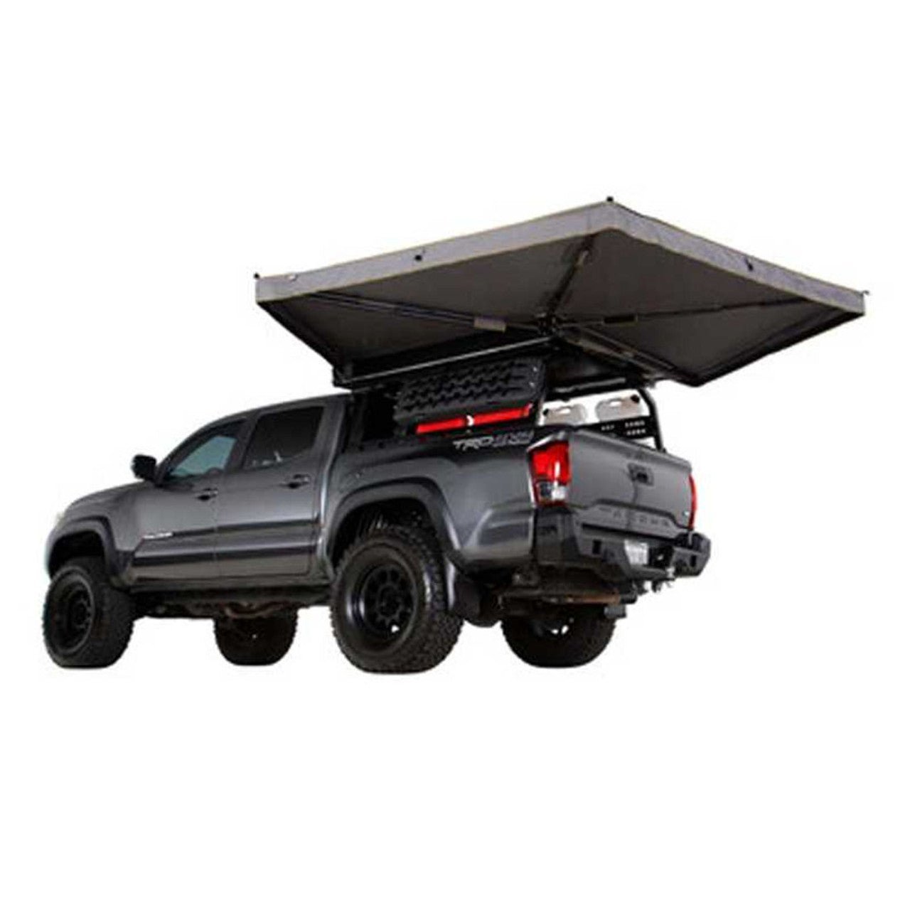 Overland Vehicle Systems HD Nomadic 270 LTE Awning - Driver Side - Dark Gray with Black Travel Cover Universal - Angler's Pro Tackle & Outdoors