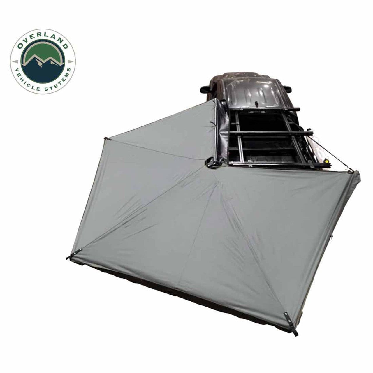 Overland Vehicle Systems HD Nomadic 270 LTE Awning - Driver Side - Dark Gray with Black Travel Cover Universal - Angler's Pro Tackle & Outdoors