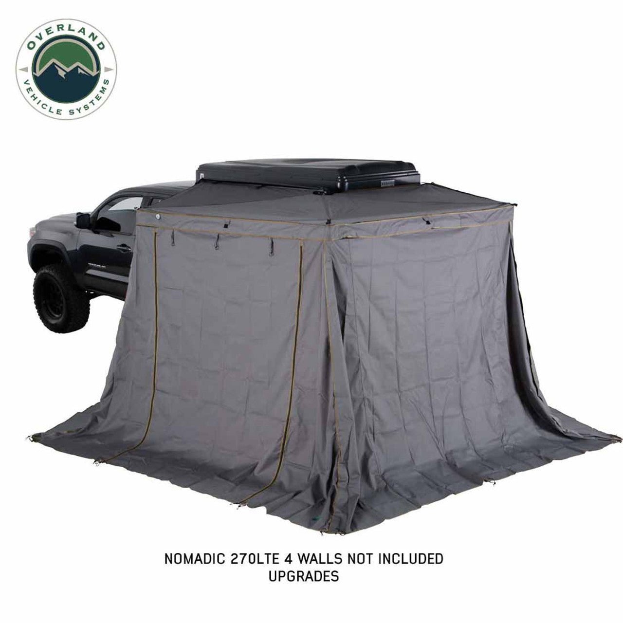 Overland Vehicle Systems HD Nomadic 270 LTE Awning - Driver Side - Dark Gray with Black Travel Cover Universal - Angler's Pro Tackle & Outdoors