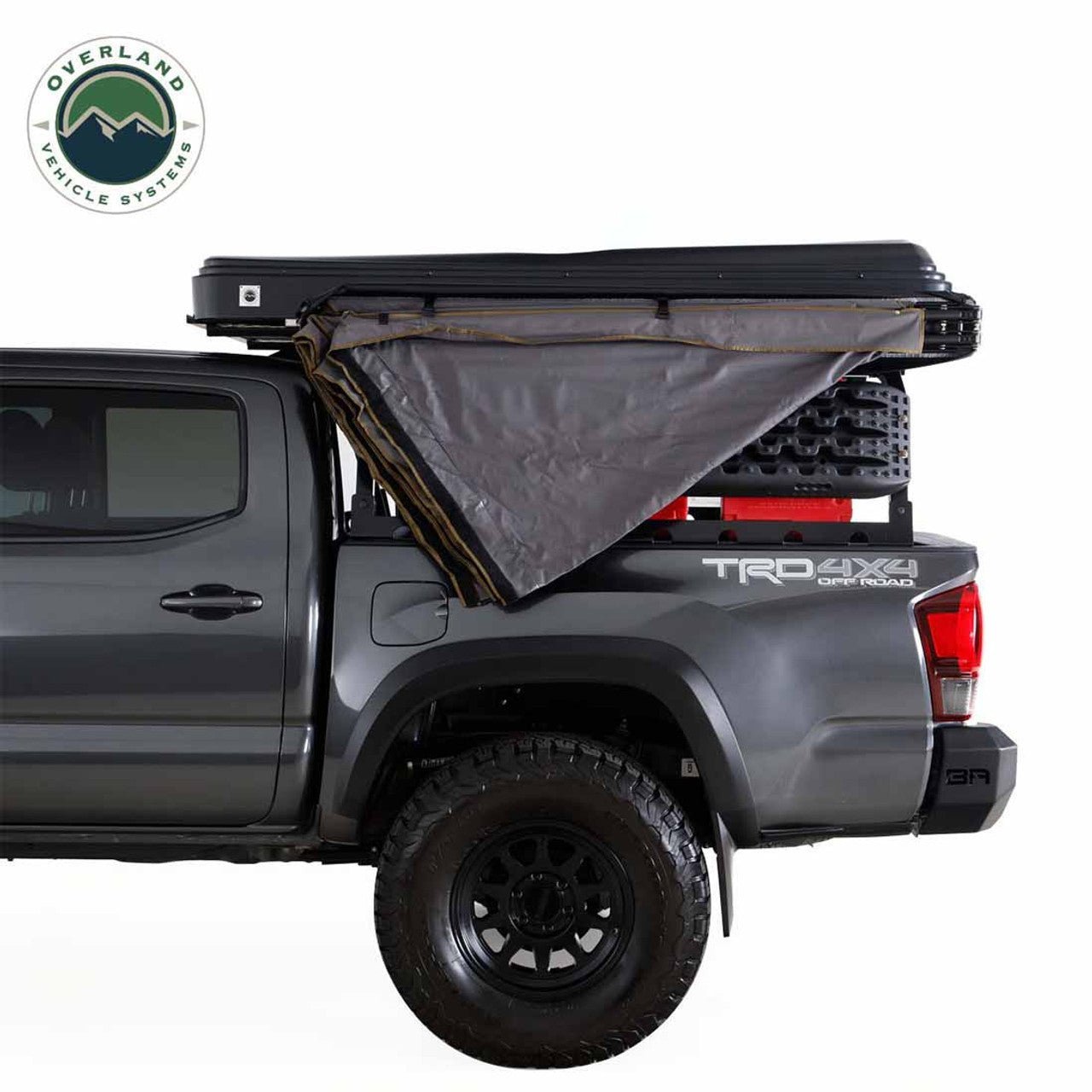 Overland Vehicle Systems HD Nomadic 270 LTE Awning - Driver Side - Dark Gray with Black Travel Cover Universal - Angler's Pro Tackle & Outdoors