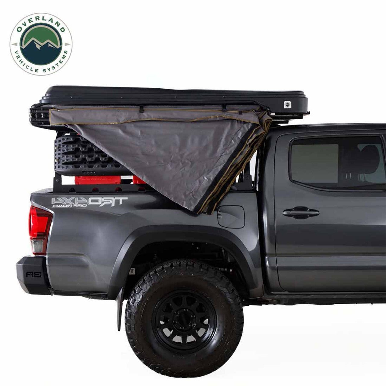 Overland Vehicle Systems HD Nomadic 270 LTE Awning - Passenger Side - Dark Gray with Black Travel Cover Universal - Angler's Pro Tackle & Outdoors