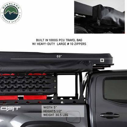 Overland Vehicle Systems HD Nomadic 270 LTE Awning - Passenger Side - Dark Gray with Black Travel Cover Universal - Angler's Pro Tackle & Outdoors