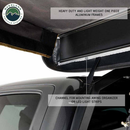 Overland Vehicle Systems HD Nomadic 270 LTE Awning - Passenger Side - Dark Gray with Black Travel Cover Universal - Angler's Pro Tackle & Outdoors