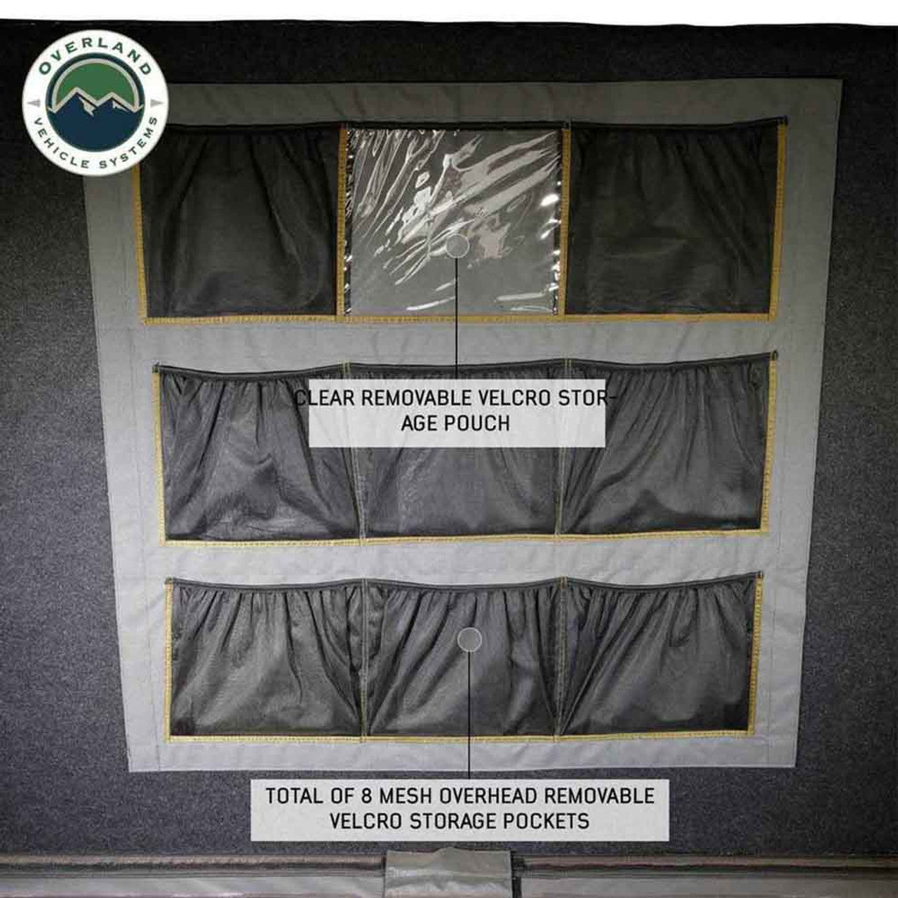 Overland Vehicle Systems HD Sidewinder Side Load Aluminum Hard Shell Roof Top Tent, Grey Body & Green Trim - Angler's Pro Tackle & Outdoors