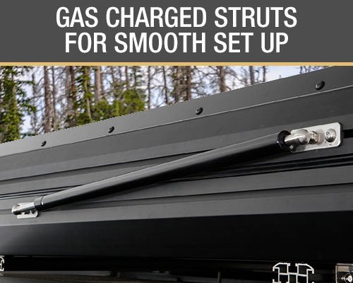 Overland Vehicle Systems HD Sidewinder Side Load Aluminum Hard Shell Roof Top Tent, Grey Body & Green Trim - Angler's Pro Tackle & Outdoors