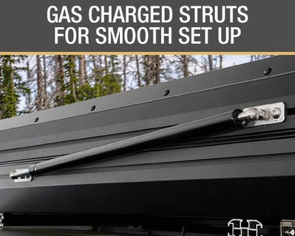 Overland Vehicle Systems HD Sidewinder Side Load Aluminum Hard Shell Roof Top Tent, Grey Body & Green Trim - Angler's Pro Tackle & Outdoors