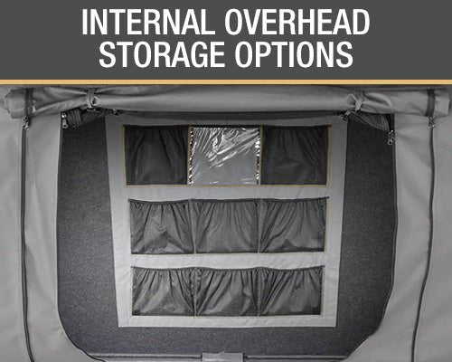 Overland Vehicle Systems HD Sidewinder Side Load Aluminum Hard Shell Roof Top Tent, Grey Body & Green Trim - Angler's Pro Tackle & Outdoors