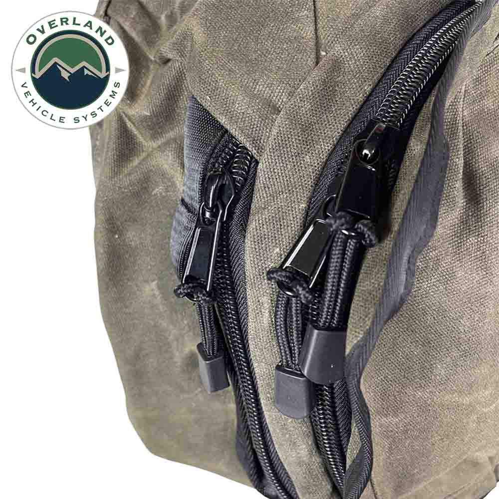 Overland Vehicle Systems Large Duffle Bag with Handle & Straps - #16 Waxed Canvas Storage - Angler's Pro Tackle & Outdoors