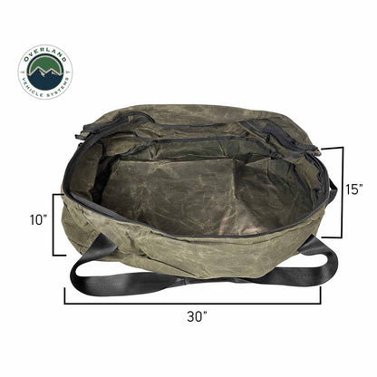 Overland Vehicle Systems Large Duffle Bag with Handle & Straps - #16 Waxed Canvas Storage - Angler's Pro Tackle & Outdoors