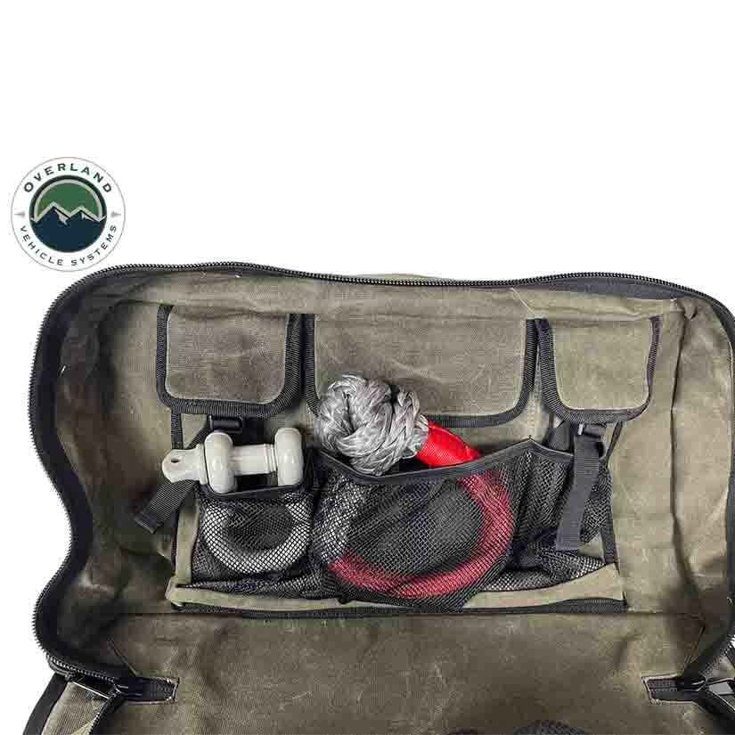 Overland Vehicle Systems Large Recovery Bag with Handle & Straps - #16 Waxed Canvas Storage - Angler's Pro Tackle & Outdoors