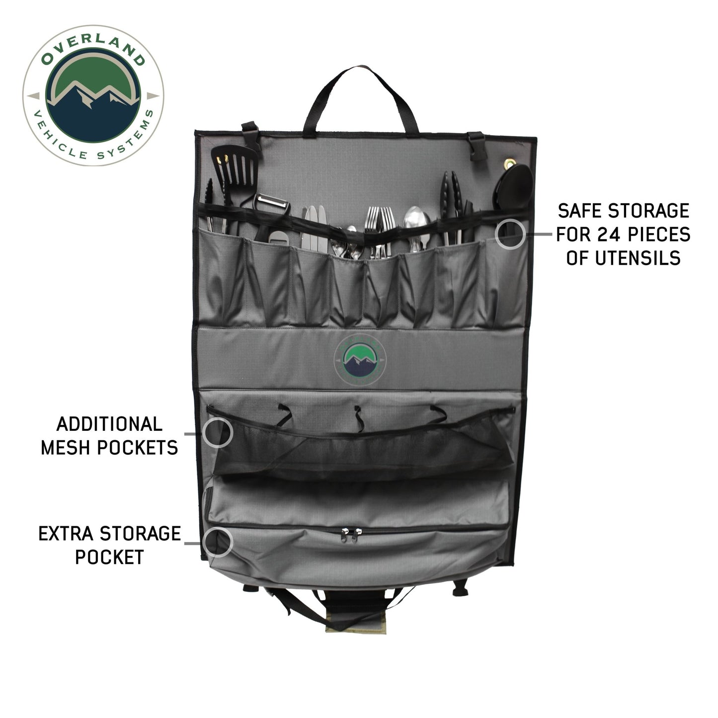 Overland Vehicle Systems Overland Kitchen Kit - 24 Piece Cooking and Utensil Kit, Hanging Carrying Case - Angler's Pro Tackle & Outdoors