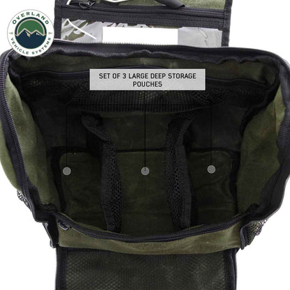 Overland Vehicle Systems Overnight Bag with Handle & Straps - #16 Waxed Canvas Storage - Angler's Pro Tackle & Outdoors