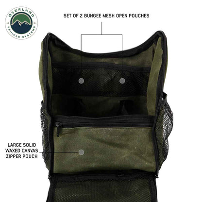Overland Vehicle Systems Overnight Bag with Handle & Straps - #16 Waxed Canvas Storage - Angler's Pro Tackle & Outdoors