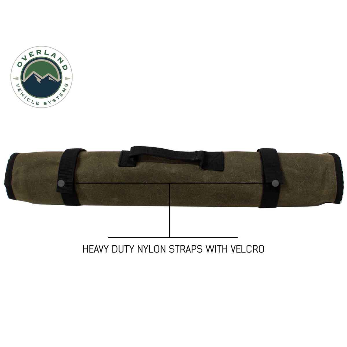 Overland Vehicle Systems Rolled Bag Socket With Handle And Straps - #16 Waxed Canvas - Angler's Pro Tackle & Outdoors
