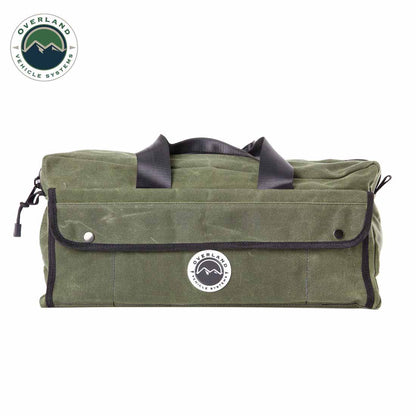 Overland Vehicle Systems Small Duffle Bag with Handle & Straps - #16 Waxed Canvas Storage - Angler's Pro Tackle & Outdoors
