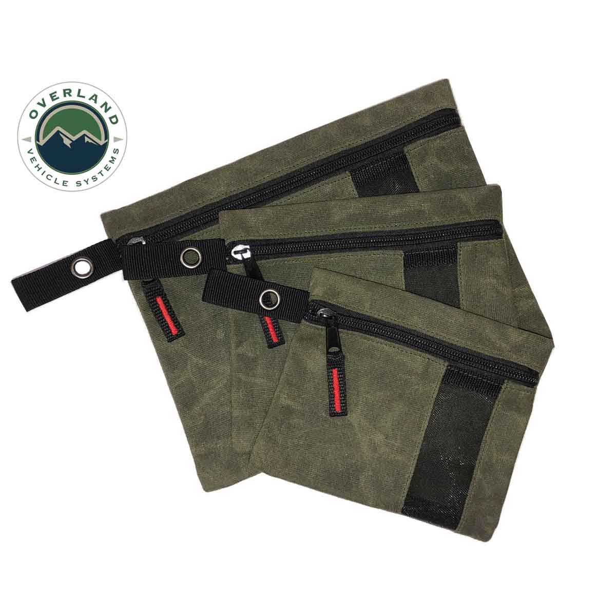 Overland Vehicle Systems Small Size 3 - Bag Set of Storage Bags - #12 Waxed Canvas - Angler's Pro Tackle & Outdoors