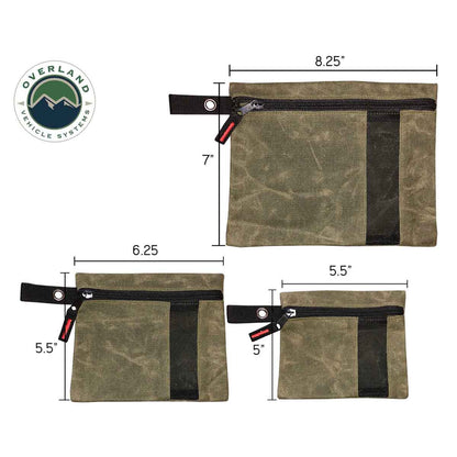 Overland Vehicle Systems Small Size 3 - Bag Set of Storage Bags - #12 Waxed Canvas - Angler's Pro Tackle & Outdoors