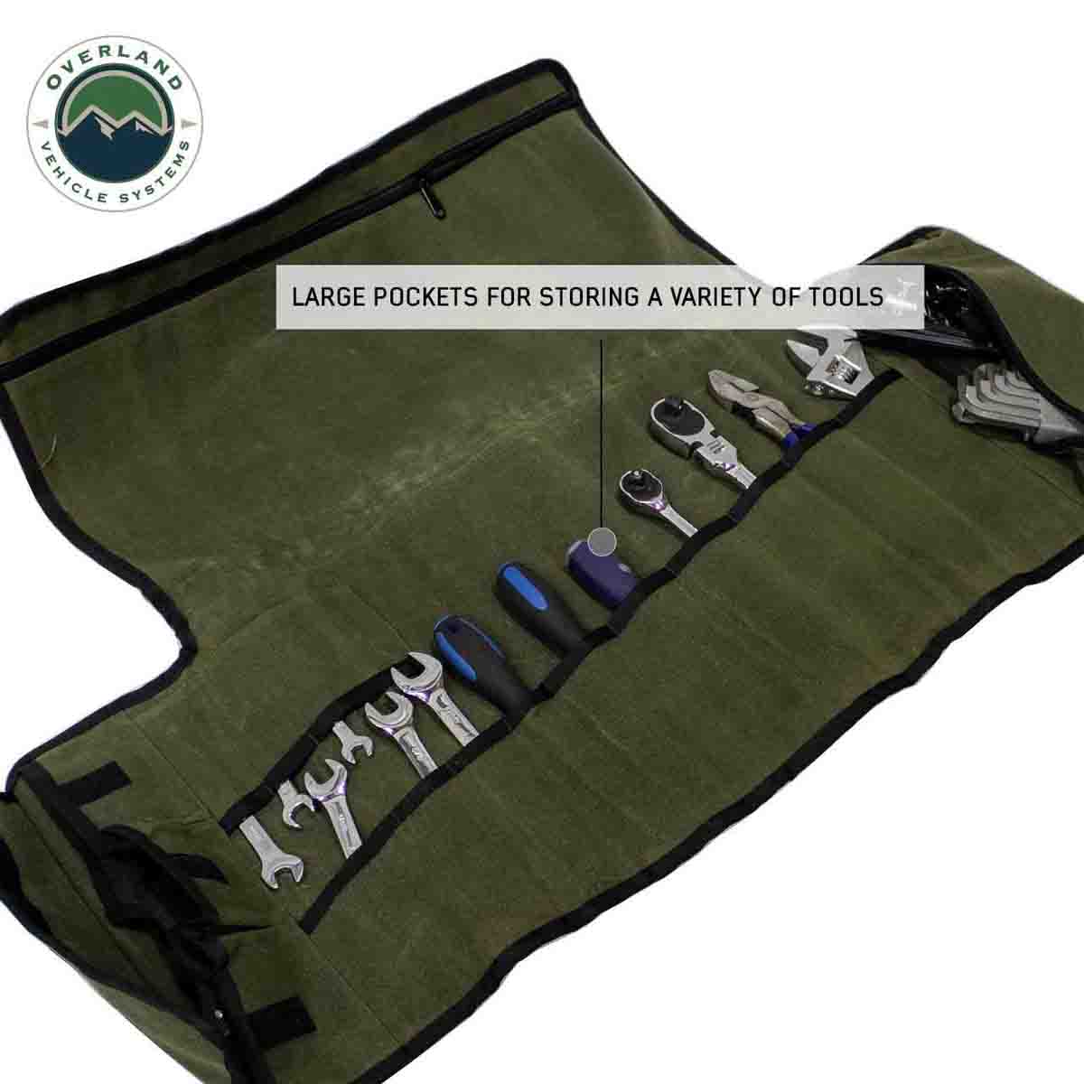 Overland Vehicle Systems Wrench Tool Roll - #16 Waxed Canvas Storage - Angler's Pro Tackle & Outdoors