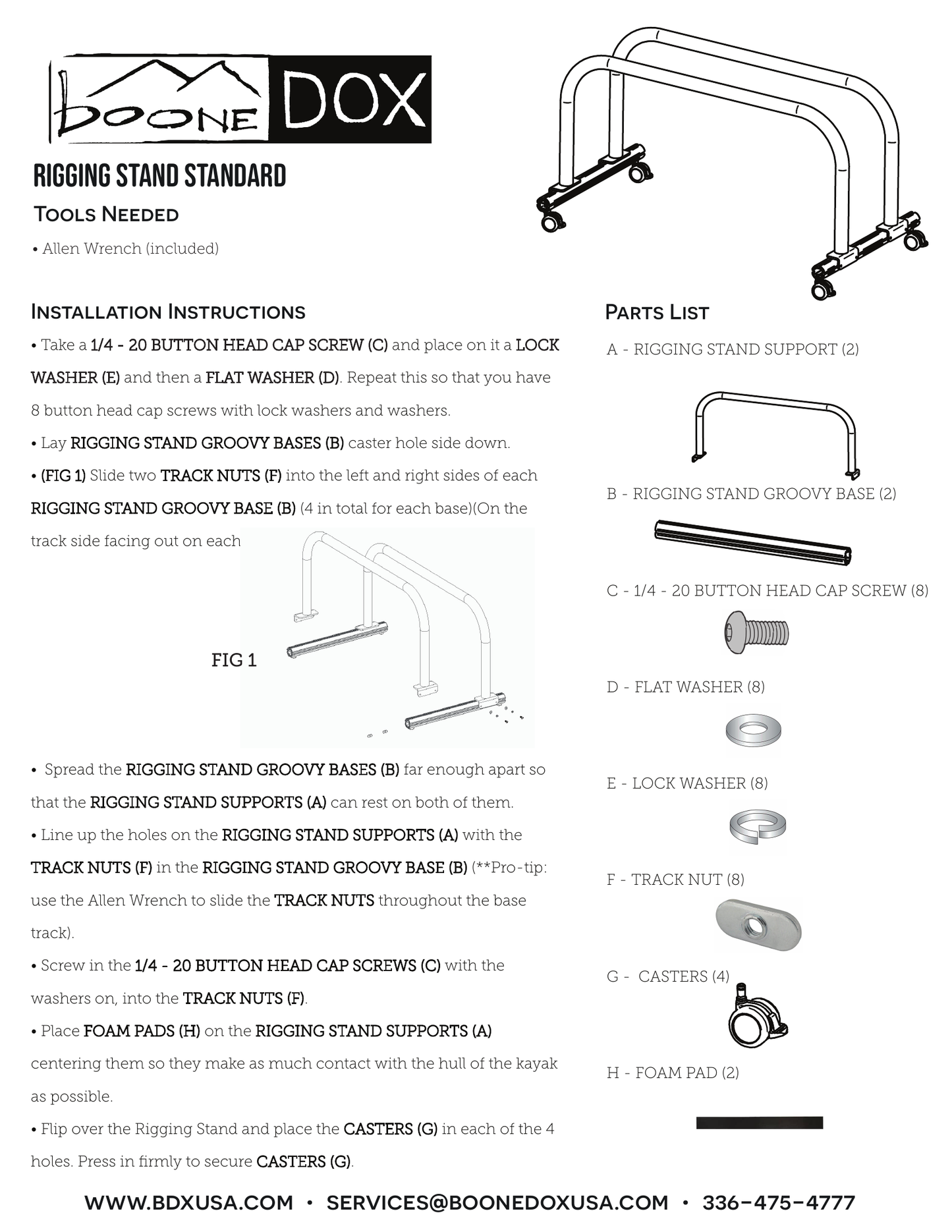 Boonedox Adjustable Rigging Stand - Standard