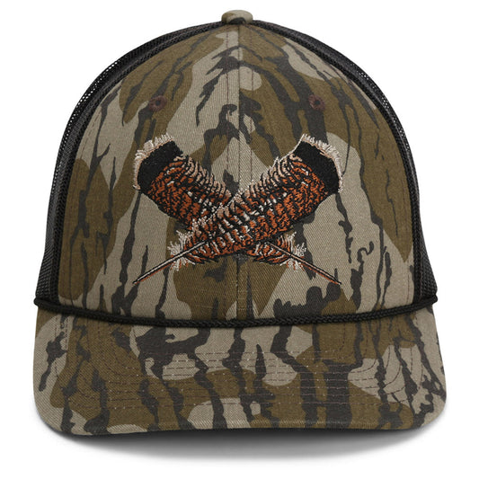 Paramount Outdoors Mossy Oak Bottomland Turkey Feather Meshback Cap