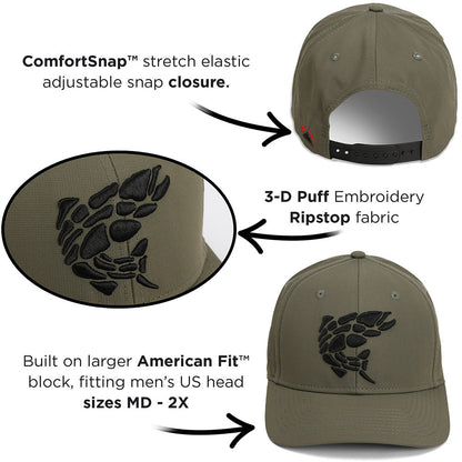 Paramount Outdoors Rock Fish 3-D Puff Embroidery Performance RipStop Fishing Hat