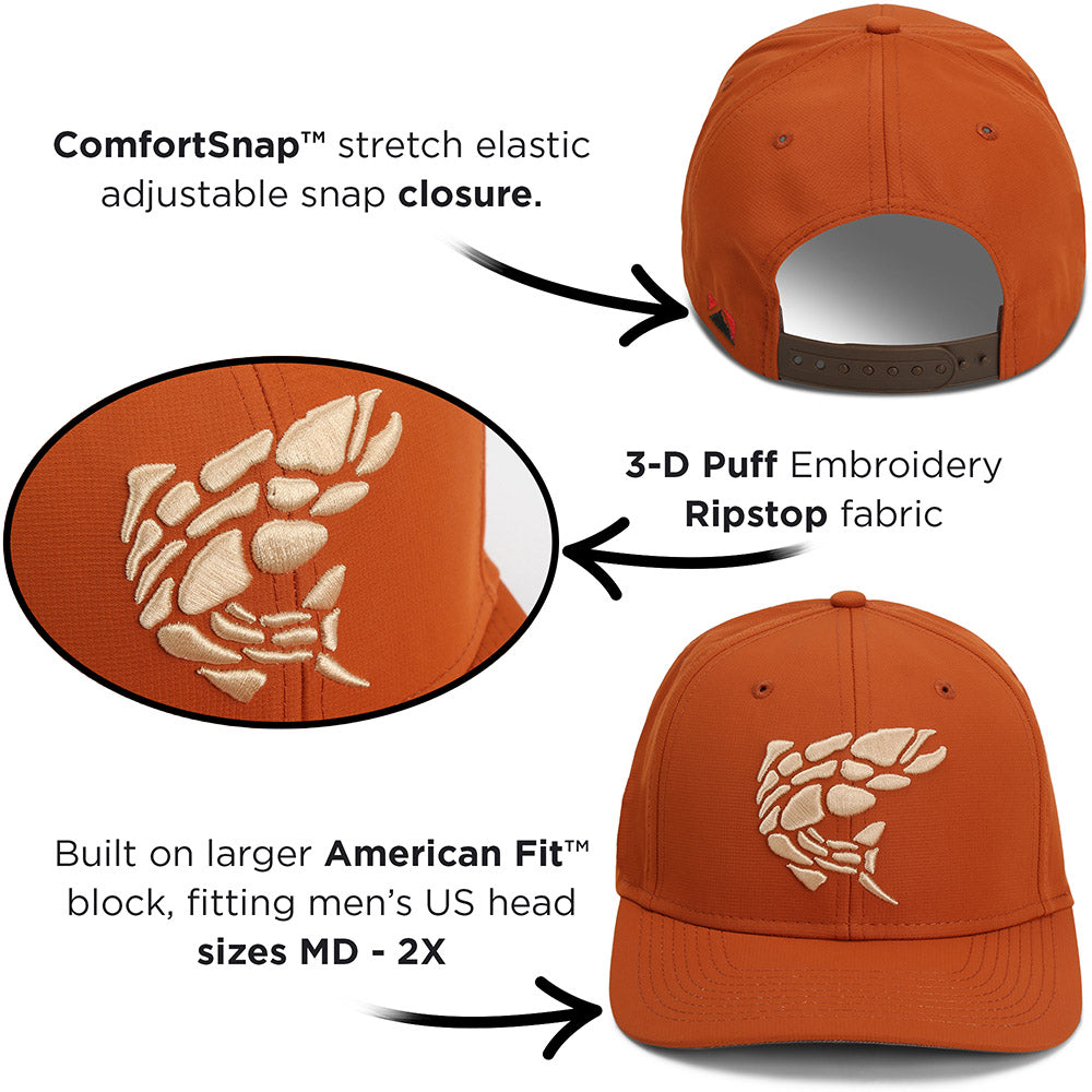 Paramount Outdoors Rock Fish 3-D Puff Embroidery Performance RipStop Fishing Hat