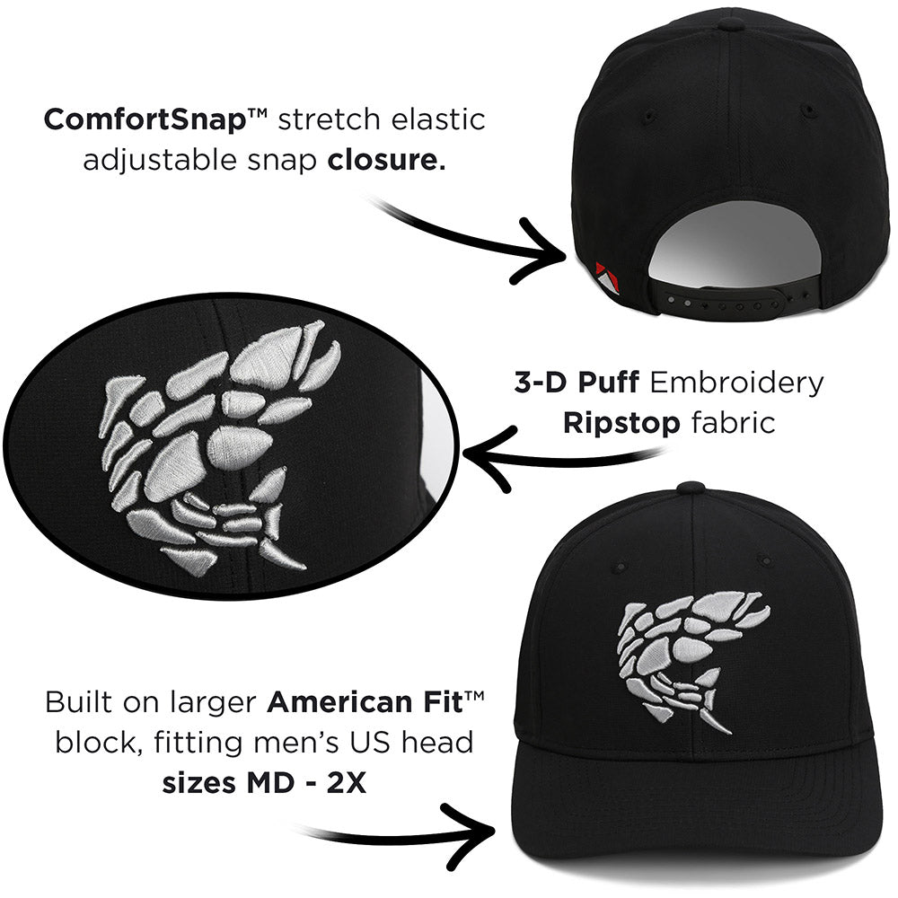Paramount Outdoors Rock Fish 3-D Puff Embroidery Performance RipStop Fishing Hat