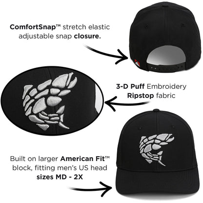 Paramount Outdoors Rock Fish 3-D Puff Embroidery Performance RipStop Fishing Hat